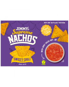 Sweet chili nachos with spicy salsa dip/sauce